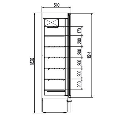 Congelador con puerta cristal para exposicion de bebidas EVRF-430-C