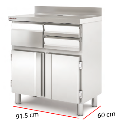 Mueble Cafetero con Puertas y Cajones 91.5 x 60 cm. 14-MCN-90