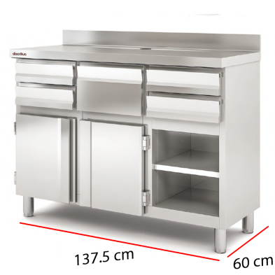 Mueble Cafetero con Puertas y Cajones 137.5 x 60 cm.14-MCN-140
