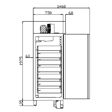 Armario frio para pesacado con cajones CAGRPP-140-2