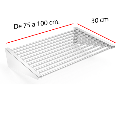 Estanterías de tubos para pared de cocinas y almacén.