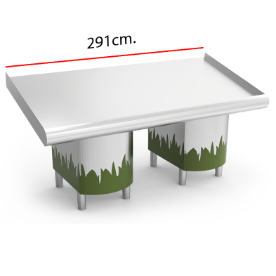 Mostrador Frutería Neutro en Inox 291cm. 06-075636