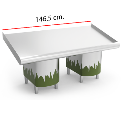Mostrador Frutería Neutro en Inox 146,5 cm. 06-075632