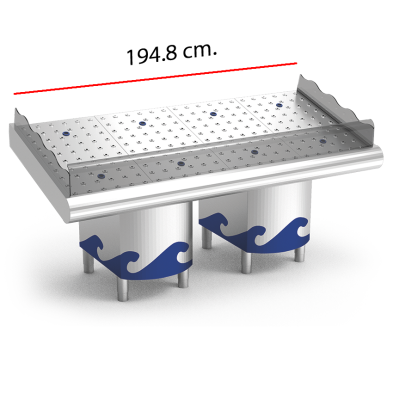 Mostrador Pescado con Soporte 198 cm. 06-074440