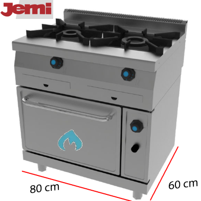 Cocina potente y robusta con horno y dos fogones 625