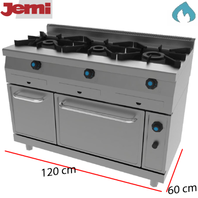 Cocinacon Horno a Gas 3 Fuegos 23.20 Kw. 98-631