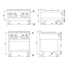 Cocina profesional 4 fuegos sobremesa o con mueble S741