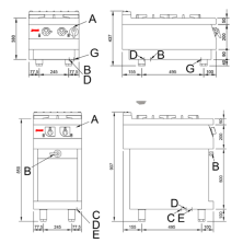 Cocina Agua-Gas 2 Fuegos 14.8 Kw. con Grifo S721 CHEF 2