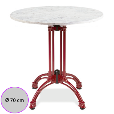 Mesa pie rojo tablero marmol Durango