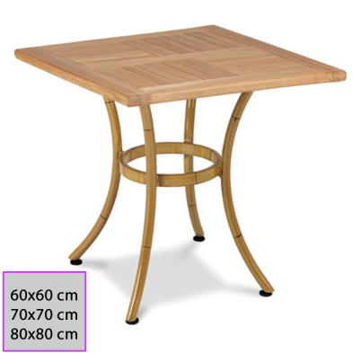 Mesa terrazas patas color caña. Plan