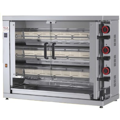 Asador de Pollos ECO- Gas 2 espadas -10 Piezas.