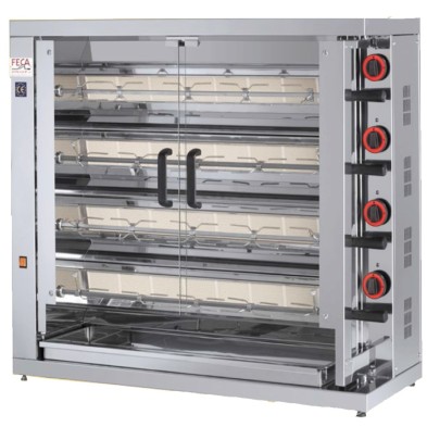 Asador de Pollos ECO- Gas 2 espadas -10 Piezas.