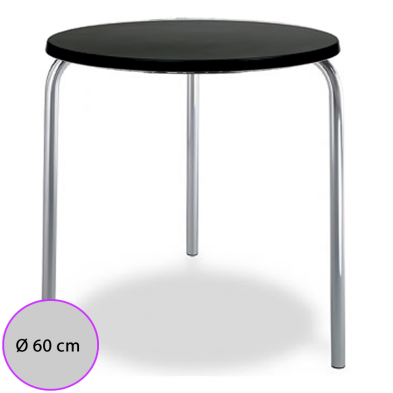 Mesa para terraza redonda de aluminio y werzalit.