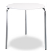 Mesa para terraza redonda de aluminio y werzalit.