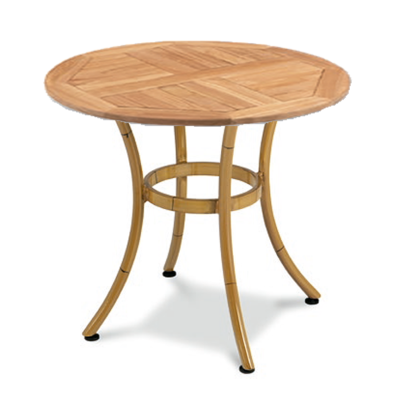 Mesa de teka redondo para terraza 01-PLAN