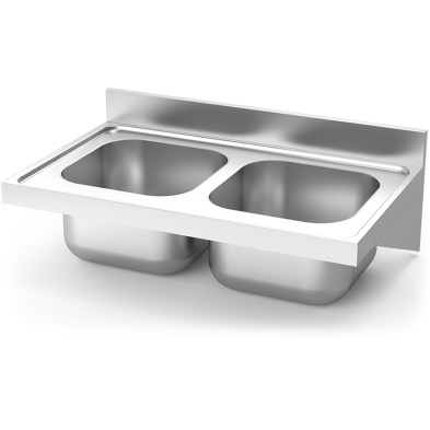 Fregadero inox que se cuelga en la pared de 60 cm de profundidad,