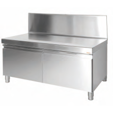 Mesa baja  inox Mural con Puerta  80x60 cm.