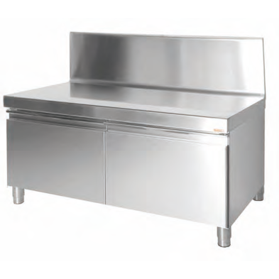 Mesa baja  inox Mural con Puerta  80x60 cm.