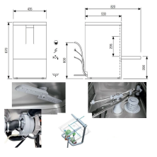 Lavavasos para restaurantes con cesta de 39x39 cm