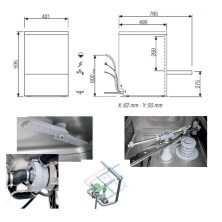 Lavavasos para bar 35x35- Altura útil 29 cm. 63-AMDH 350