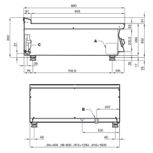 Paellero sobremesa a gas 26.7 kW fondo 90cm