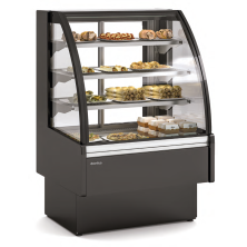 Vitrina expositora caliente curva Fondo 73 cm