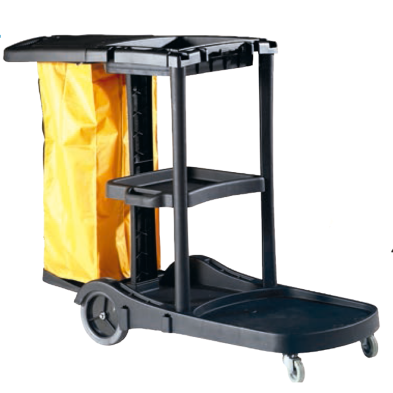 Carro de limpieza multifunción negro