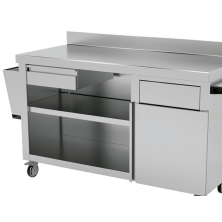 Mueble de apoyo para terraza Largo 120 o 150 x 60 cm Fondo