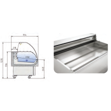 Vitrina Pescado Placa Fría Fondo 91,4 cm- EEC-100-CC-EF