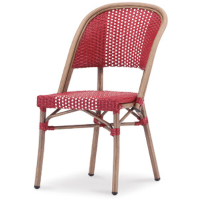 Silla parisina roja trenzada