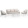 Conjunto Greta de muebles de exterior de aluminio en color blanco
