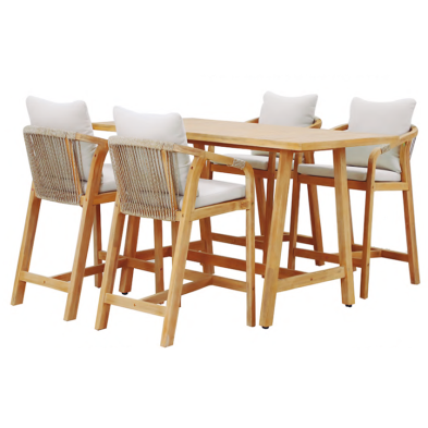 Conjunto Eiger incluye 4 taburetes y 1 mesa de 156 x 90 x 95 cm.