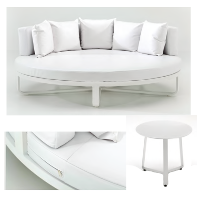 Cama redonda para jardin de hoteles