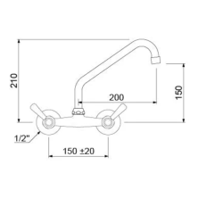 Grifo de gos aguas de pared