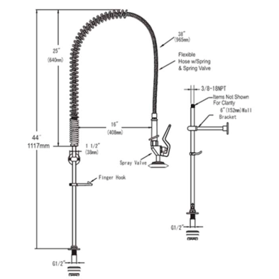 Grifo de ducha un agua directo 50-GDSS1