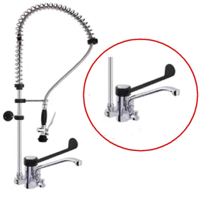 Grifo de ducha dos aguas monomando  y grifo corto