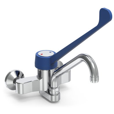 Grifo de pared con mango apertura codo