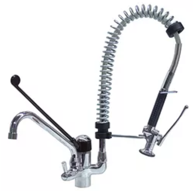 Grifo con poca altura con duha de dos aguas