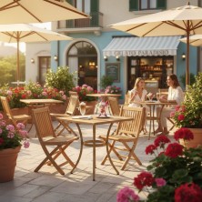 Mesa de terraza tablero teka Plan