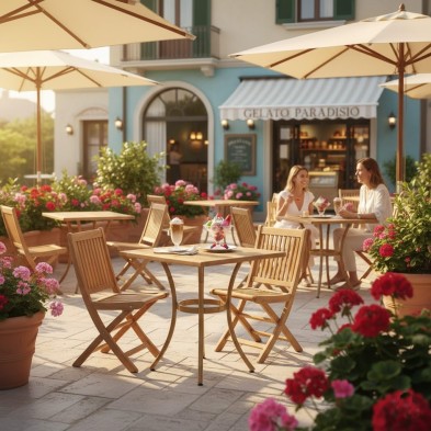 Mesa de terraza tablero teka Plan