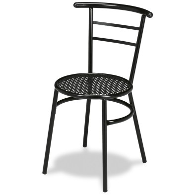 Silla para bar asiento rejilla negra
