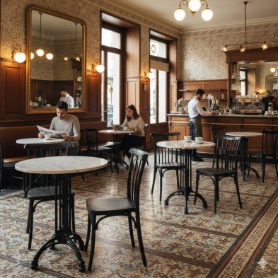 Mesa de bar Tablero 60 cm Melamina - Carbalo