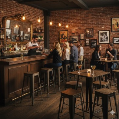 Mesa Alta de acero Brillante Retro TORLA