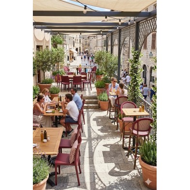 Taburete de terraza bar con respaldo Berge