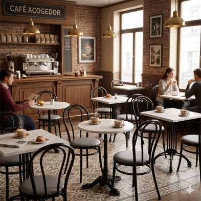 Silla para bar tapizada Thonet