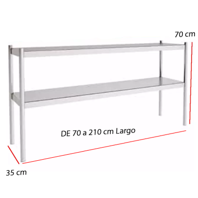 Estante para mesas de trabajo.