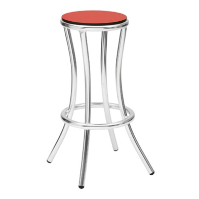 Taburete Atenas asiento Compacto de aluminio.