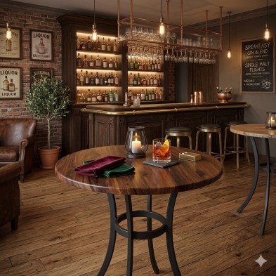 Mesa de Bar Navas Redonda en Werzalit