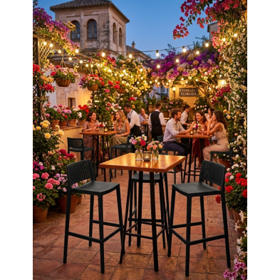 Taburete apilable Bujaraloz en polipropileno