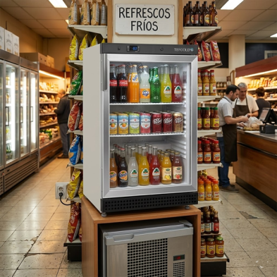 Armario pequeño puerta cristal para enfriamiento de bebidas 86-UR200G